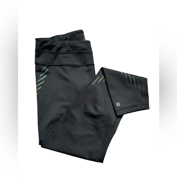 Athleta Women’s Black 7/8 NWOT Leggings w/reflective design size medium - Picture 2 of 9